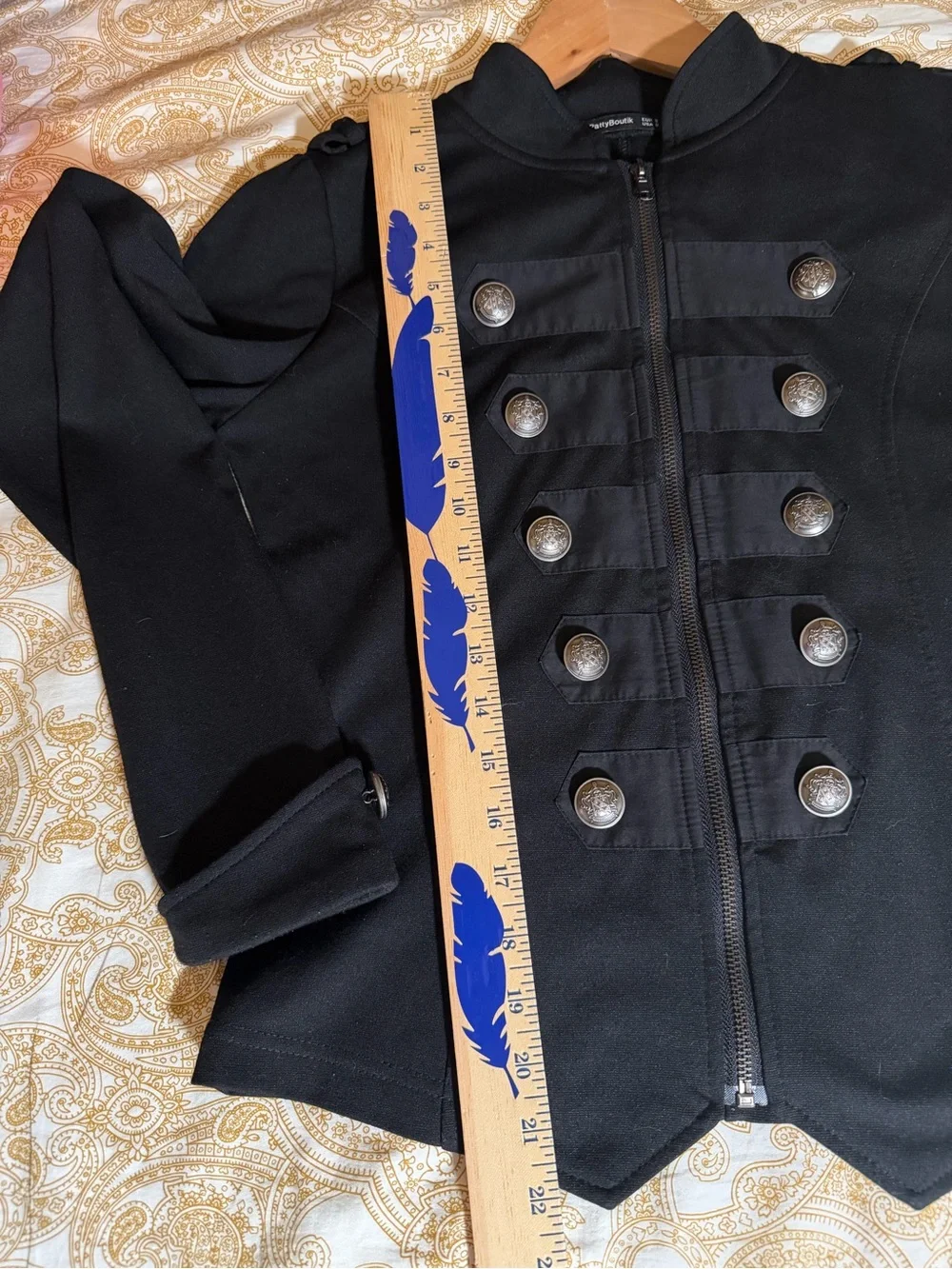 PattyBoutik Black Military-Style Blazer Jacket - Picture 9 of 10